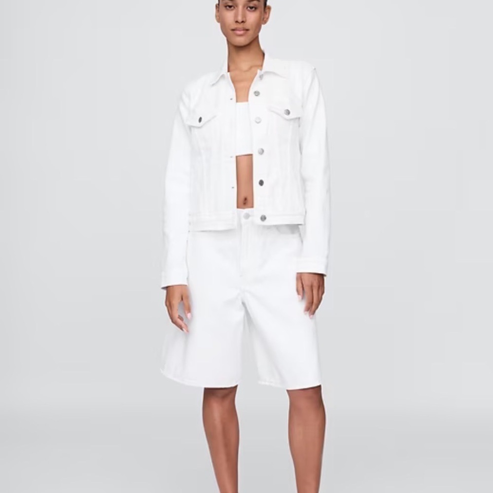 GAP Icon Denim Jacket White Size S